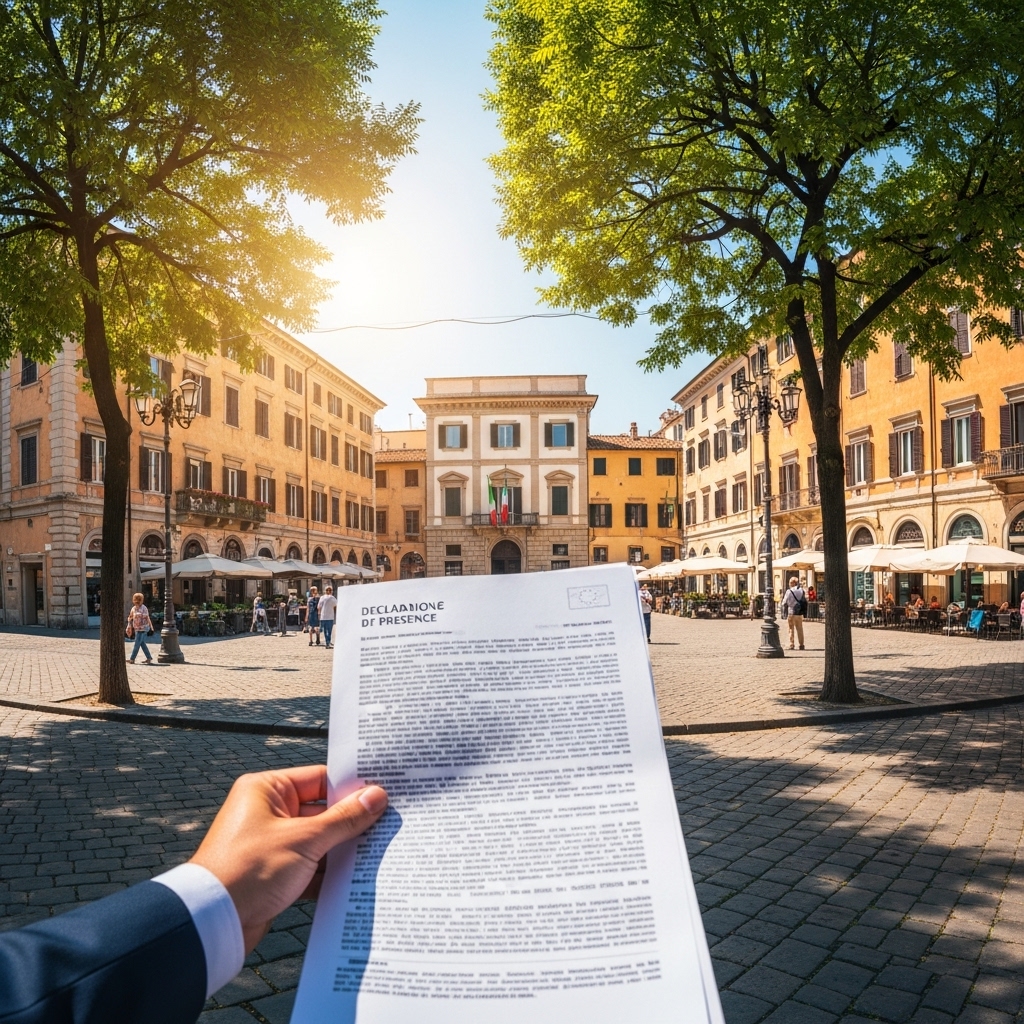 Dichiarazione di presenza per stranieri Declaration of Presence Italy