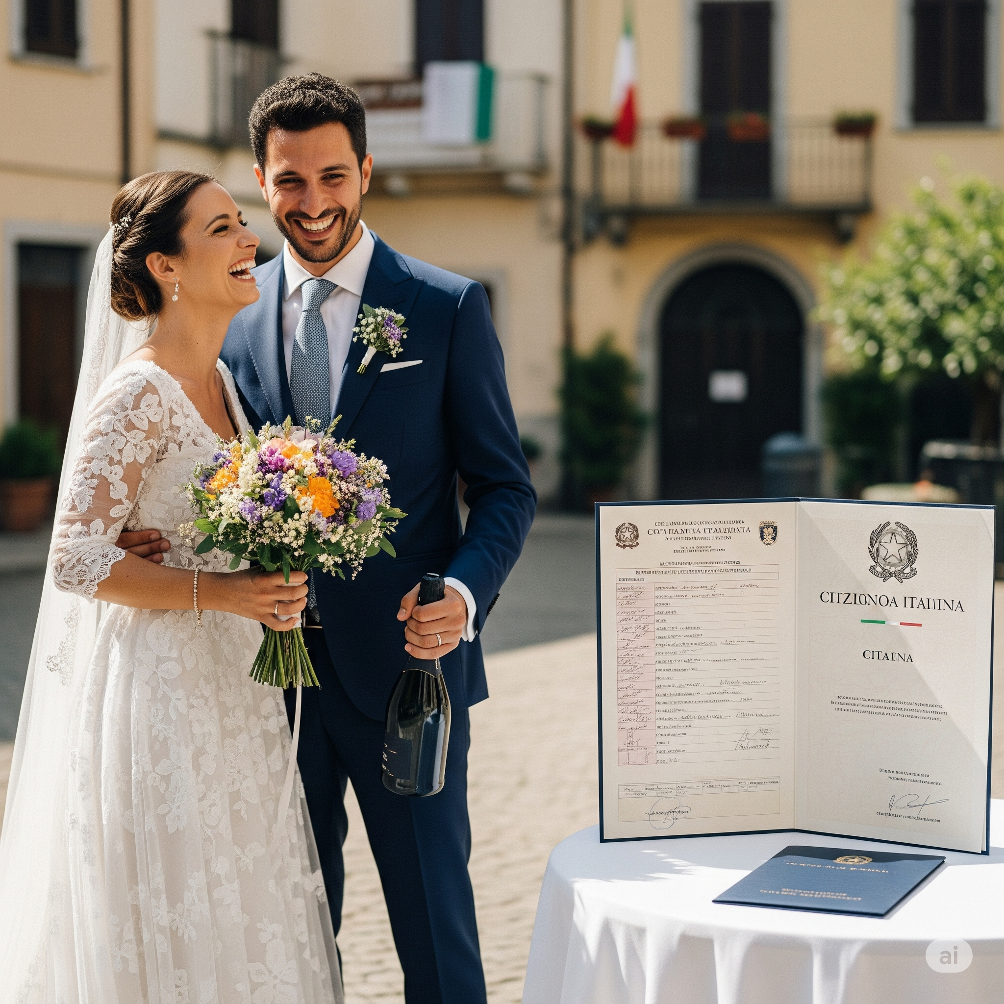 woman married to an italian and a certificate of italian citizenship