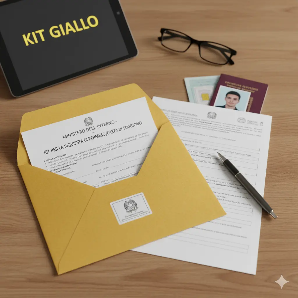 kit giallo permesso di soggiorno