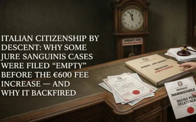 Italian citizenship by descent: why some jure sanguinis cases were filed “empty” before the €600 fee increase — and why it backfired
